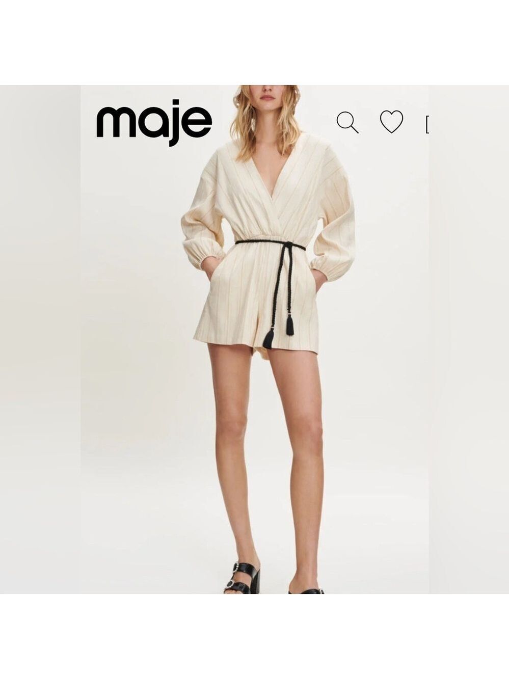 MAJE Combination Shorts in Linen & Cotton Jumper  sz 36